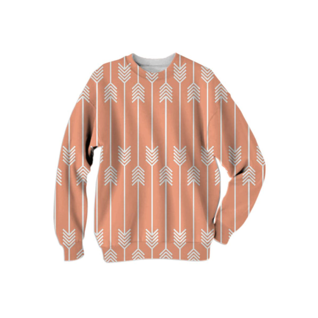 White Arrows on Peach Sweatshirt