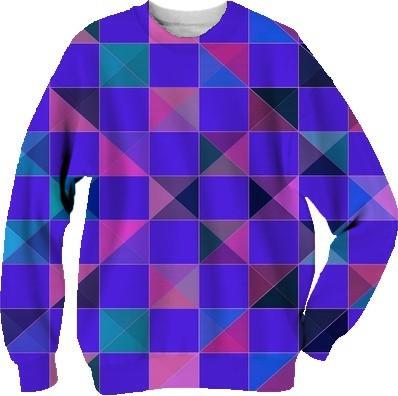 Bright Blues and Purples Abstract Blocks Sweatshirt