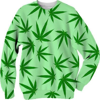 Cannabis leaf on green by Valxart