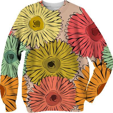Colorful vintage abstract sunflower