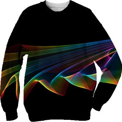 Flowing Fabric of Rainbow Light Abstract Fractal