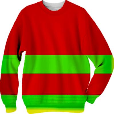 red green yellow glitch sweatshirt