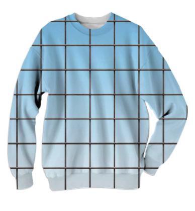 PAOM, Print All Over Me, digital print, design, fashion, style, collaboration, various-projects, various projects, Cotton Sweatshirt, Cotton-Sweatshirt, CottonSweatshirt, CLEAR, SKY, GRID, autumn winter, unisex, Cotton, Tops