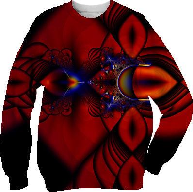 Ruby Abstract Stained Glass Window