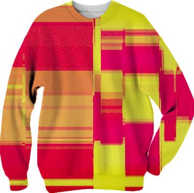 yellow pink glitch clash sweatshirt