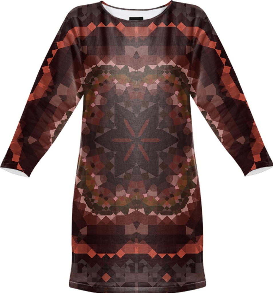 Brown Kaleidoscope Sweatshirt Dress
