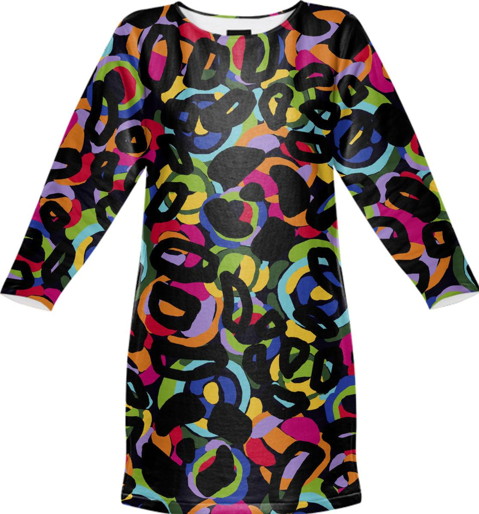 colorful pattern of lines and circles