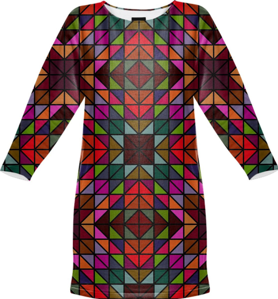 Colorful triangle mosaic pattern