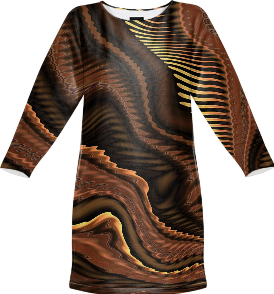 Contemporary Abstract 370 in Brown Sweatshirt Dress