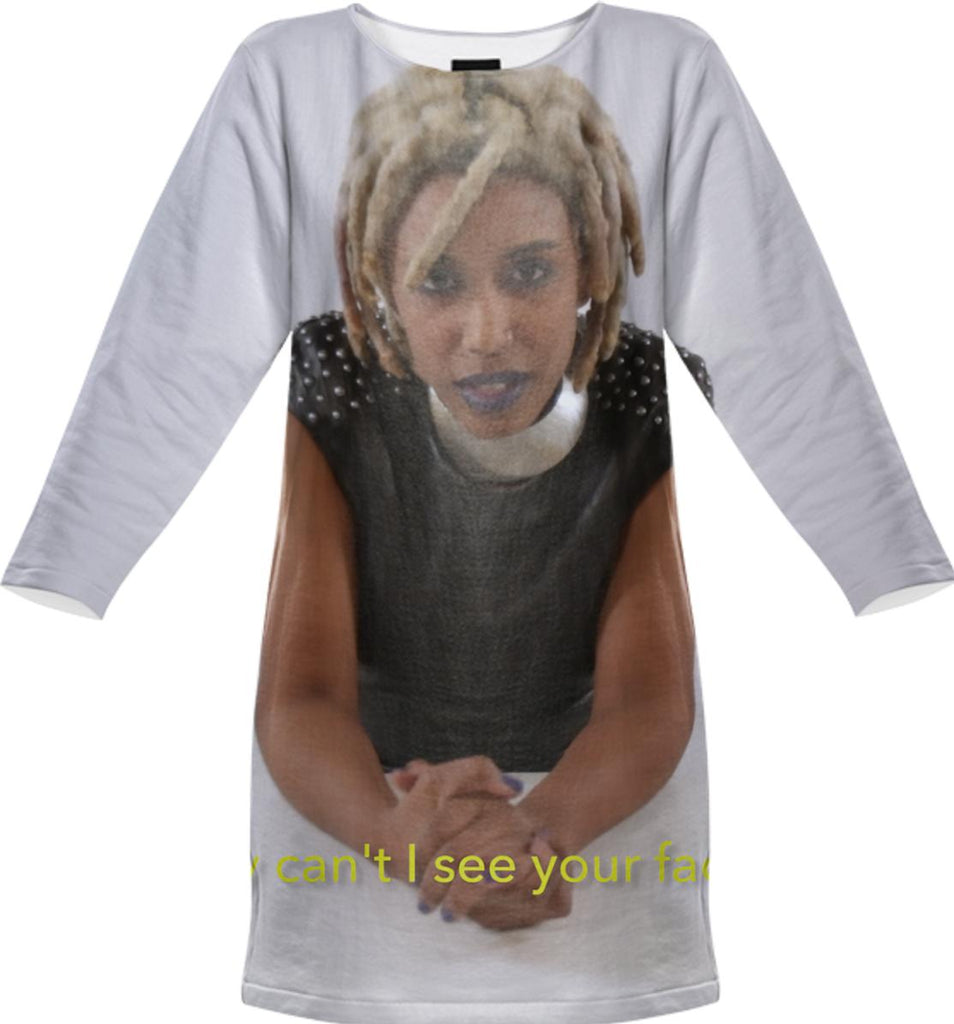 E Why Can t I See Your Face Sweatshirt Dress