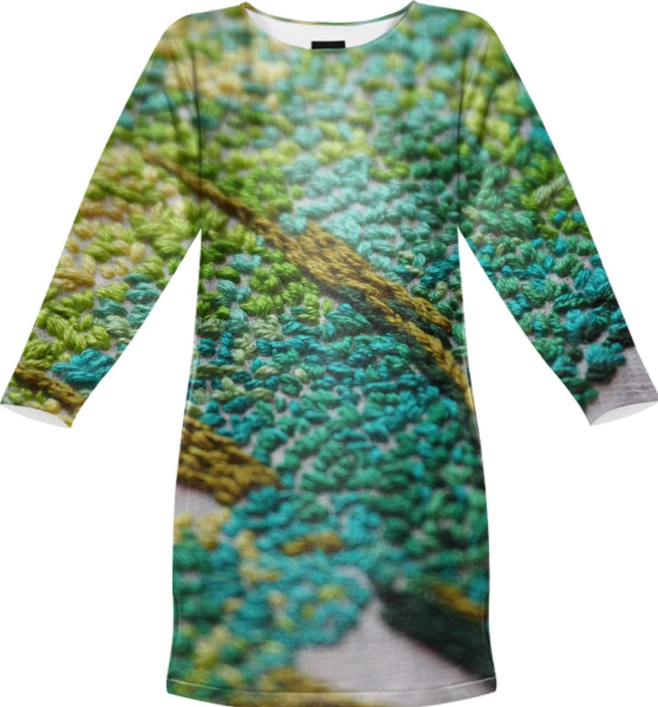 embroidered 3d crafty effect dress