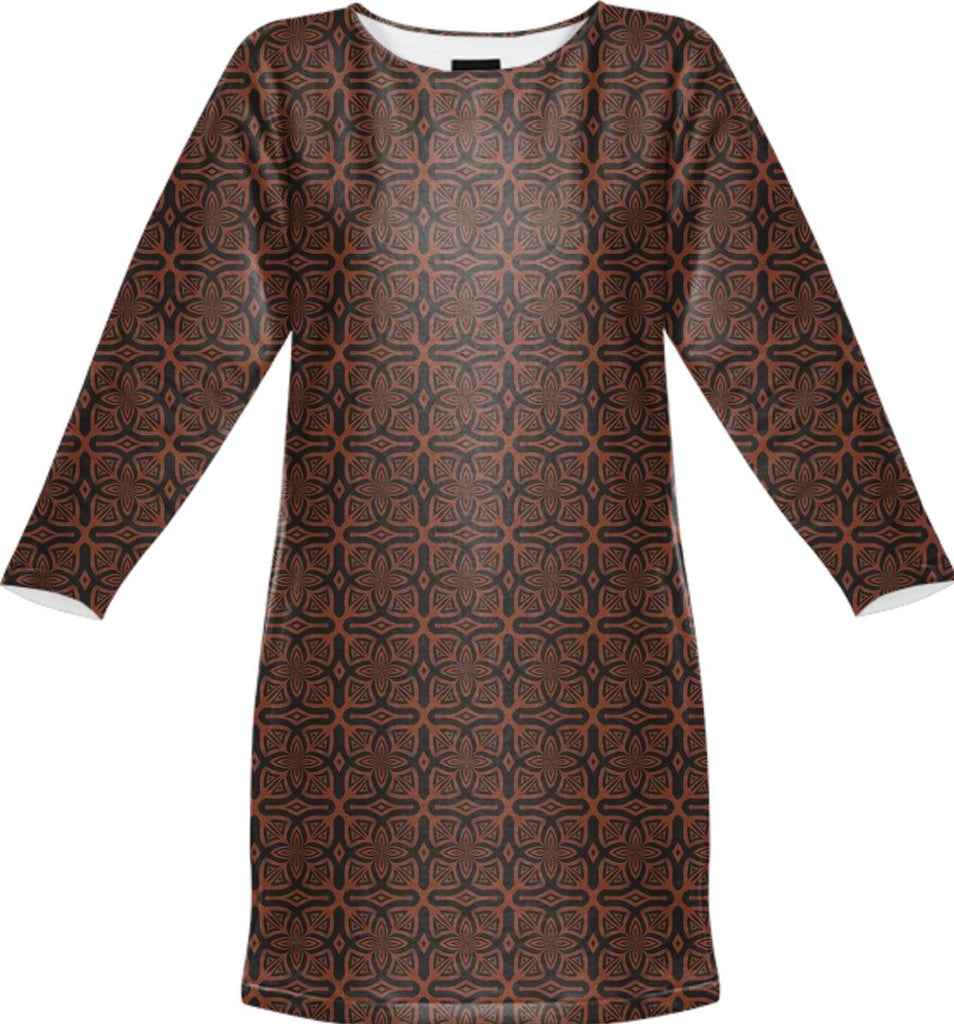 Fire Maze Tile Sweatshirt Dress
