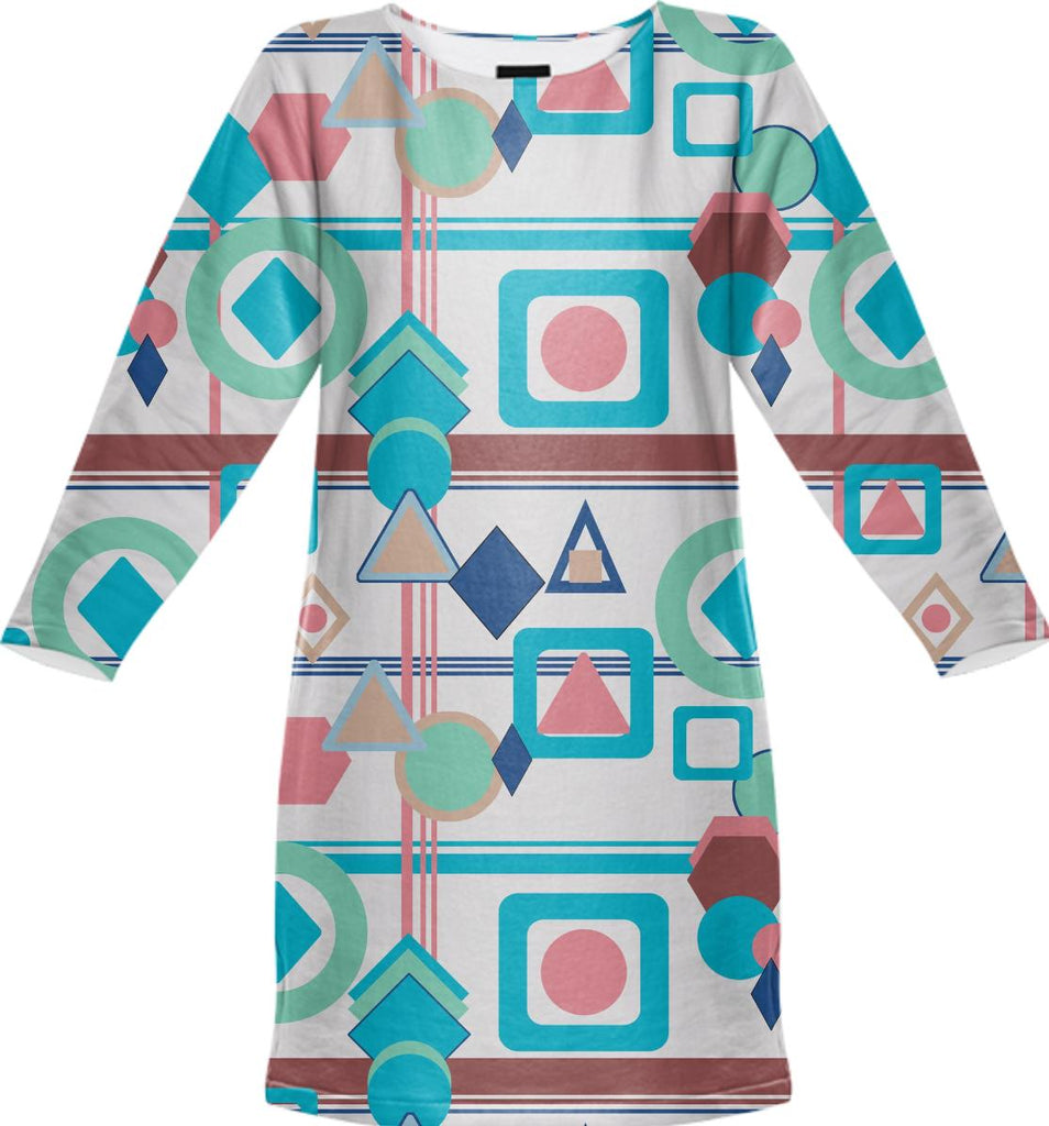 Geometric Pantone Spring Palette Sweatshirt Dress