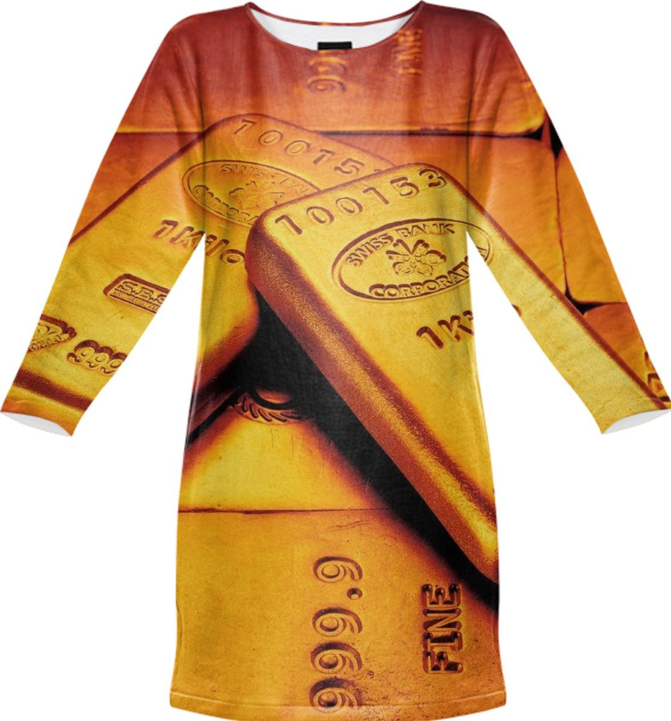 Gold Bars Sweatshirt Dress