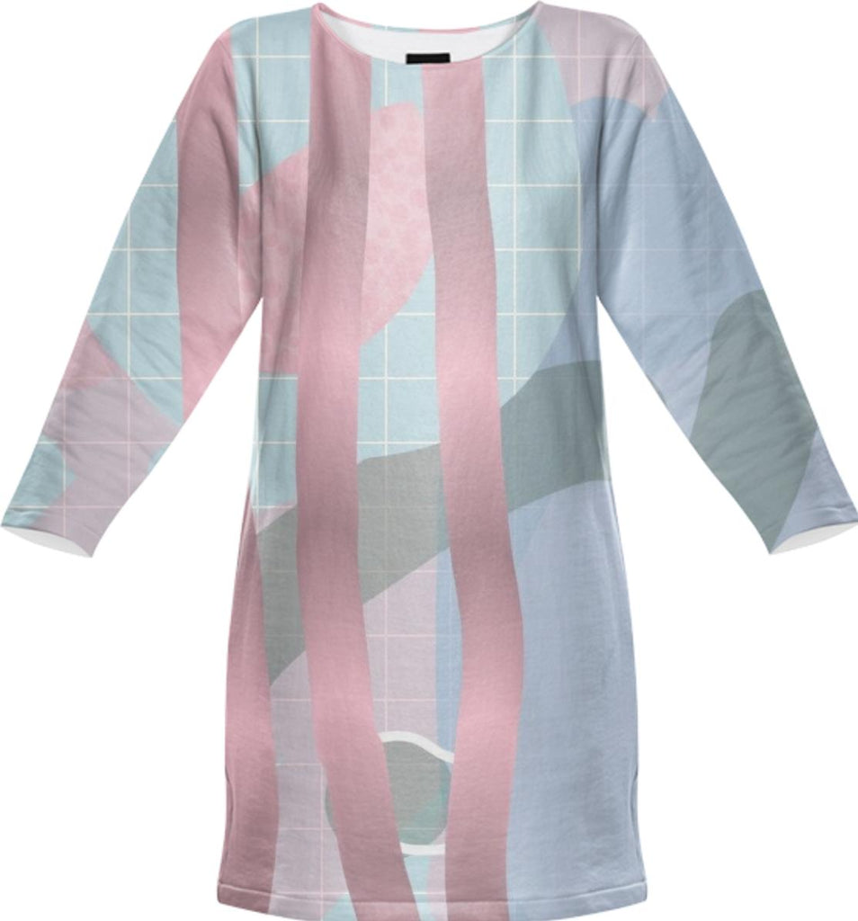 Grid Sketch Sweatshirt Dress