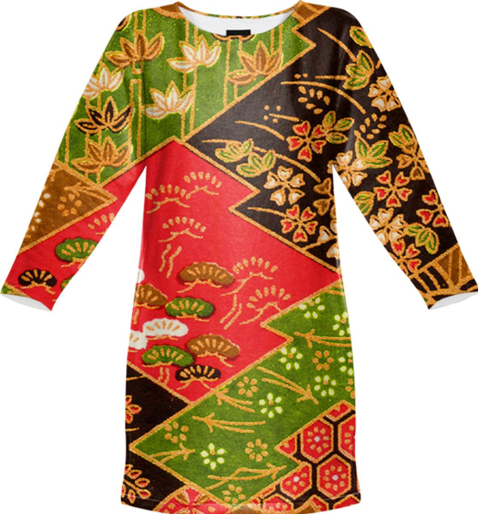 Japonisme sweatshirt dress