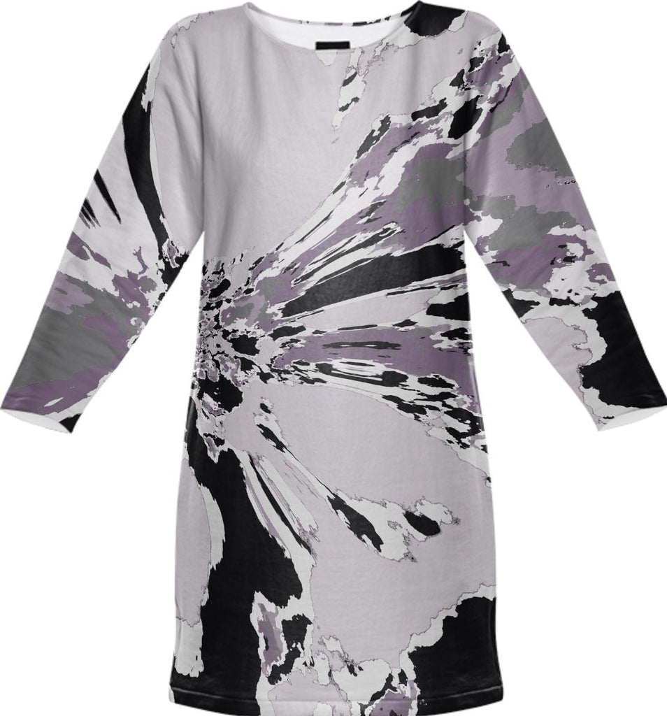 Plum Colored Abstract Flower sweatshirt dress