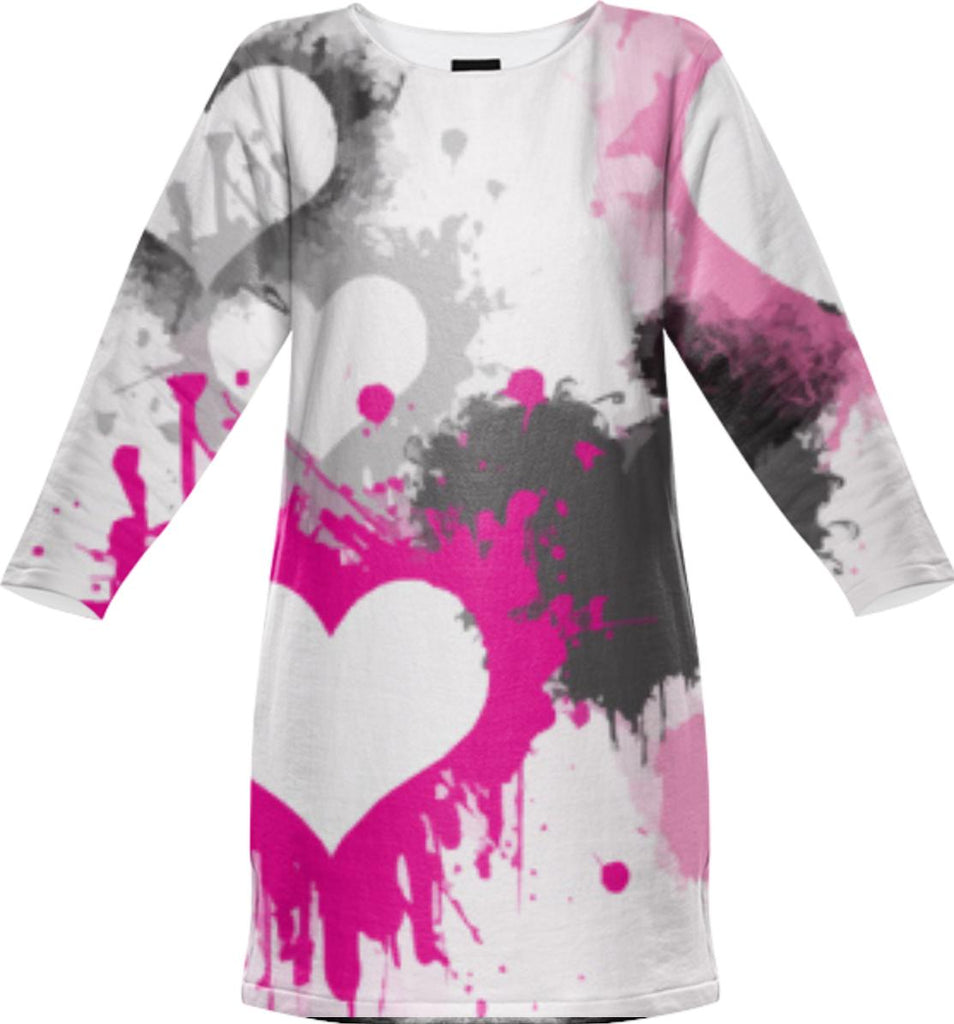 spraybrushed hearts sweatshirt dress