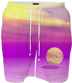 Adrift Abstract Gold Violet Ocean Paradise