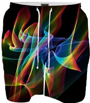 Aurora Ribbons Abstract Fractal Rainbow Veils