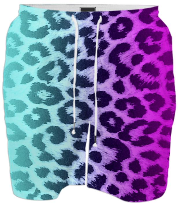 HOT PINK TIFFANY BLUE GRADIENT LEOPARD PRINT