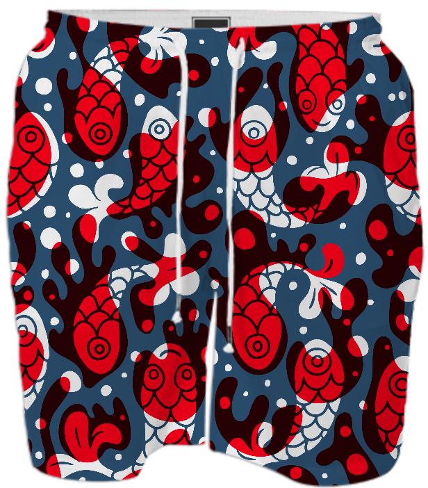Koi Fish Print SWIM SHORT by Mina Miyaki