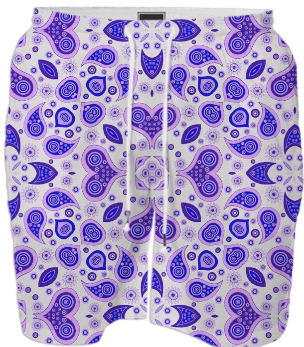 Paisley hearts blue