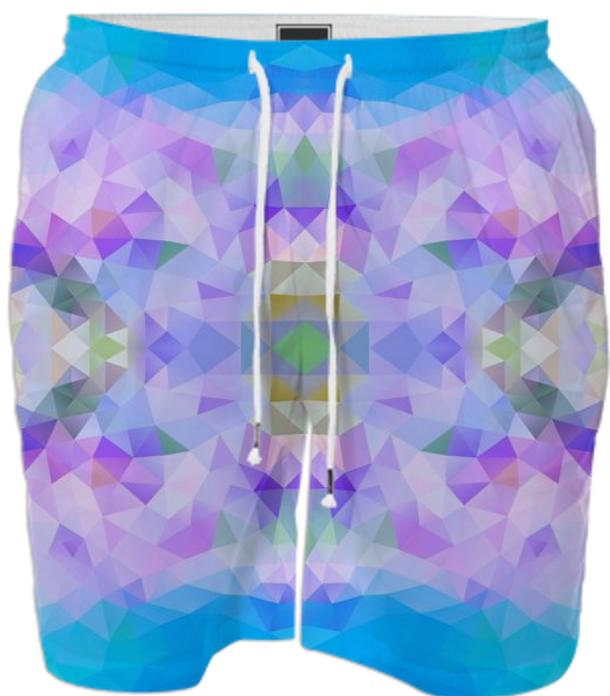 POLYGON TRIANGLES PATTERN BLUE ABSTRACT POLYART GEOMETRIC