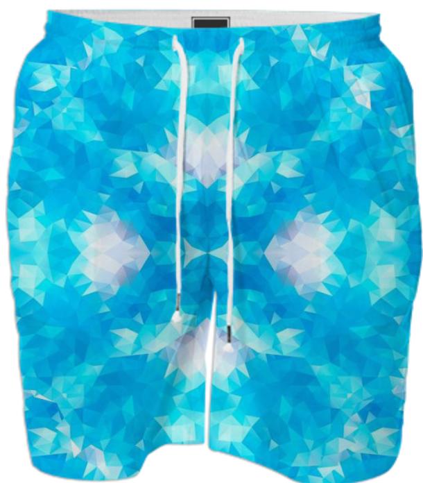 POLYGON TRIANGLES PATTERN BLUE TURQUOISE ABSTRACT POLYART GEOMETRIC