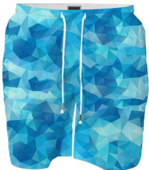 POLYGON TRIANGLES PATTERN BLUE TURQUOISE ABSTRACT POLYART GEOMETRIC