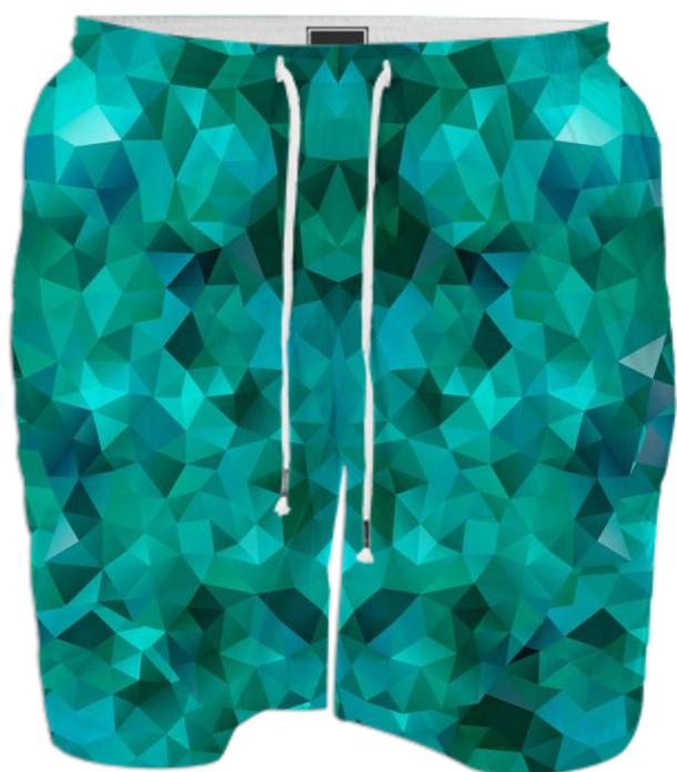 POLYGON TRIANGLES PATTERN GREEN EMERALD ABSTRACT POLYART GEOMETRIC