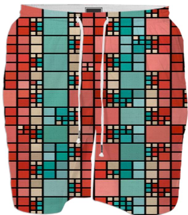 Red and green squares pattern