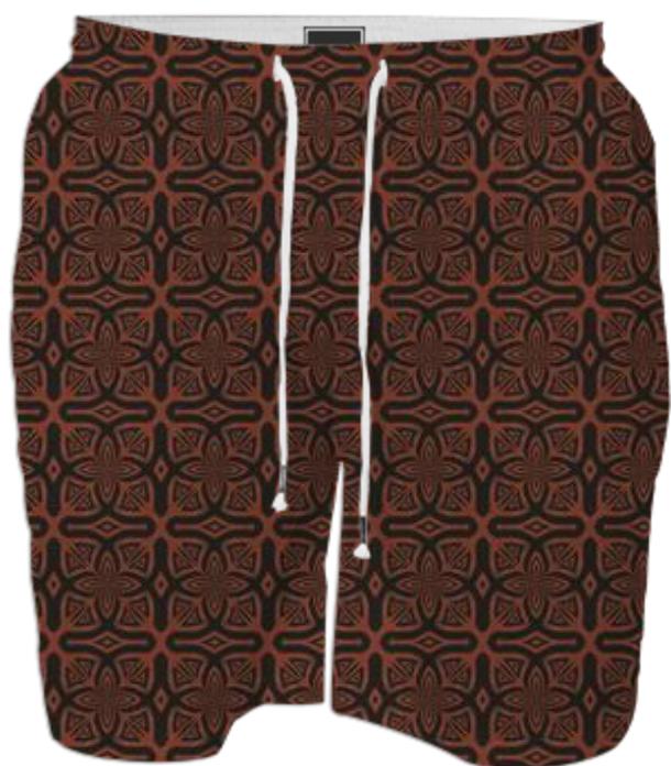 Fire Maze Tile Swim Trunks