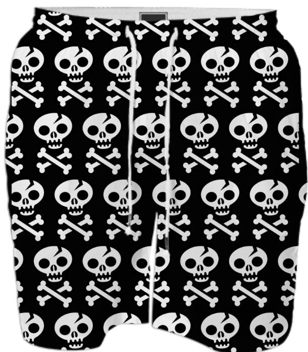 Skull Crossbones Pattern Black