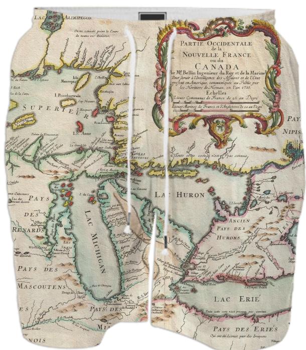 Vintage Map of The Great Lakes 1755
