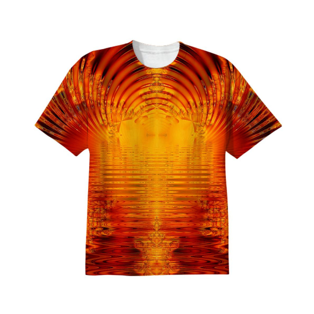 Abstract Golden Red Tunnel of Light