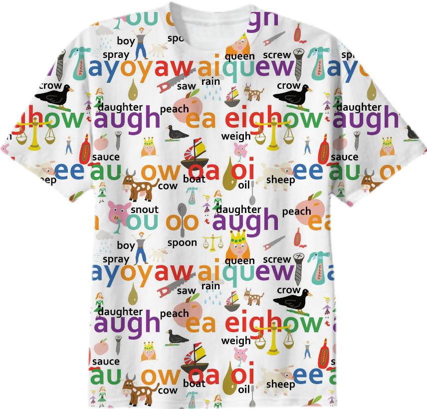 Alphabet more vowel blends inspired unisex tee shirt