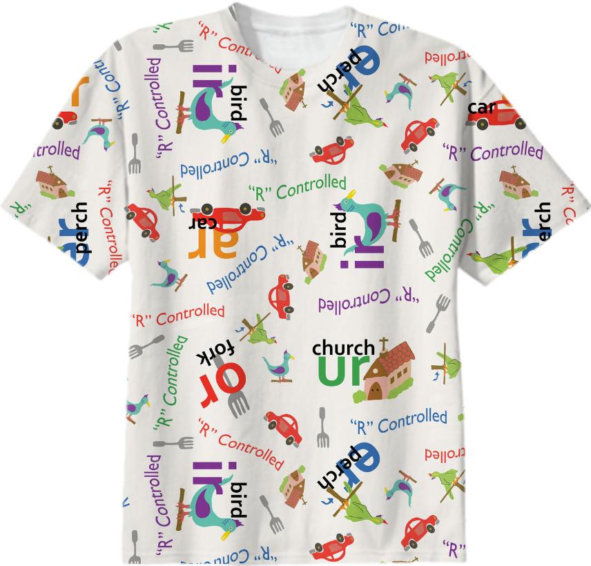 Alphabet R Controlled vowel inspired unisex Tee GIANT print