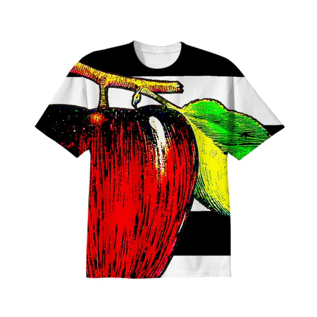 ArtyZen Studios Big Apple Striped Tee Shirt Fashion Top