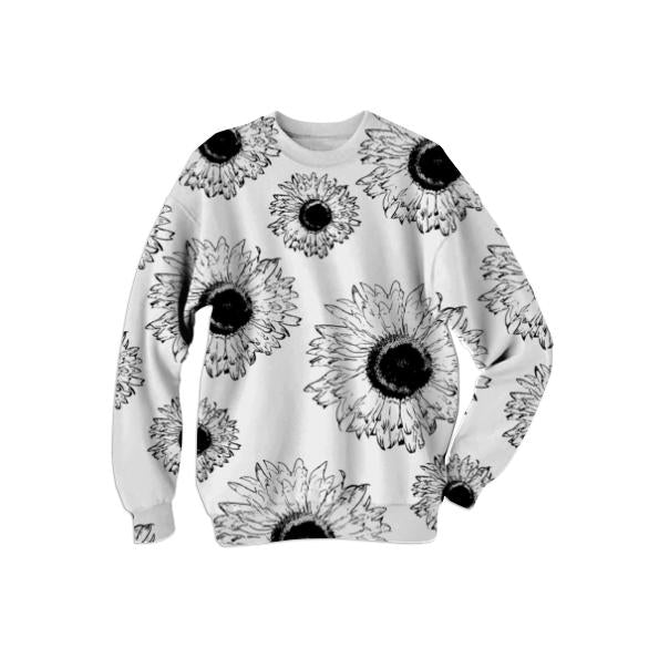 Black and White Sunflowers Sweatshirt