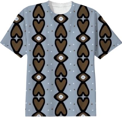 Blue and Brown Heart TShirt