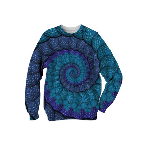 Blue Fractal Spiral Sweatshirt Jumper