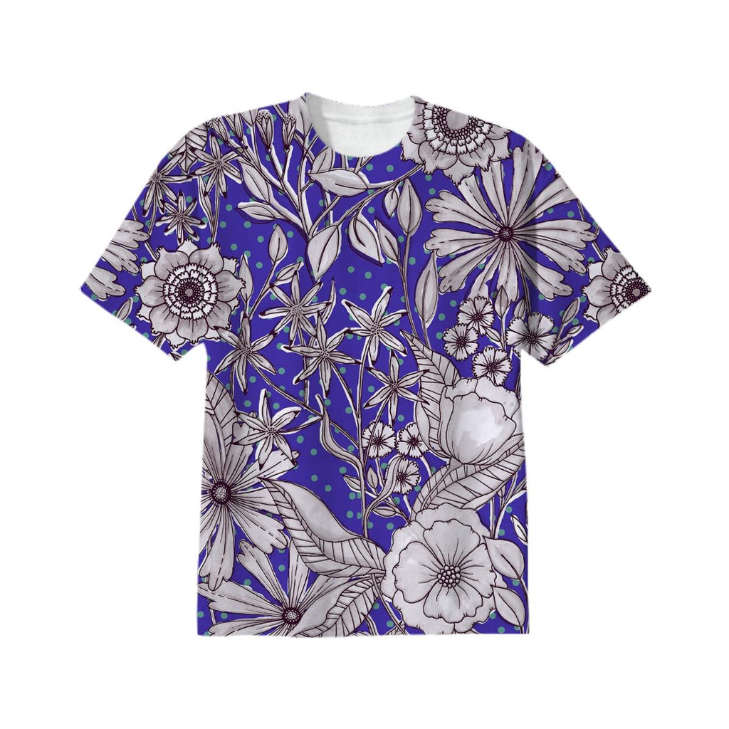 blue watercolor floral