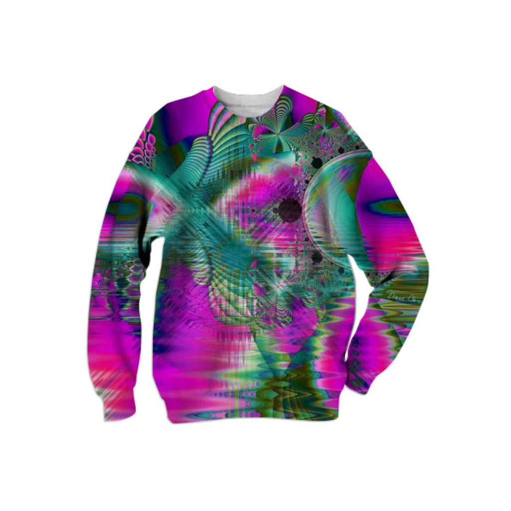 Crystal Flower Garden Abstract Teal Violet