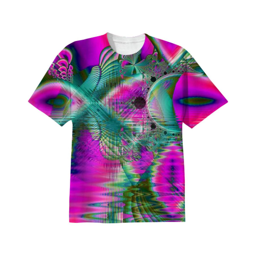 Crystal Flower Garden Abstract Teal Violet