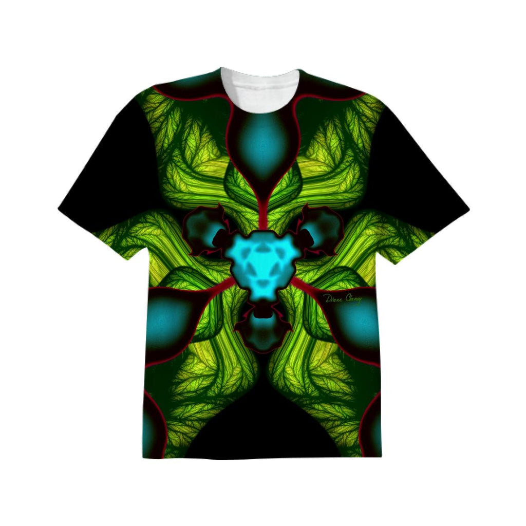 Demon Shadows Abstract Fractal Emerald and Yellow Mask