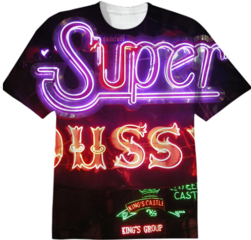 Evil Robot Hustler Super USS Neon T Shirt