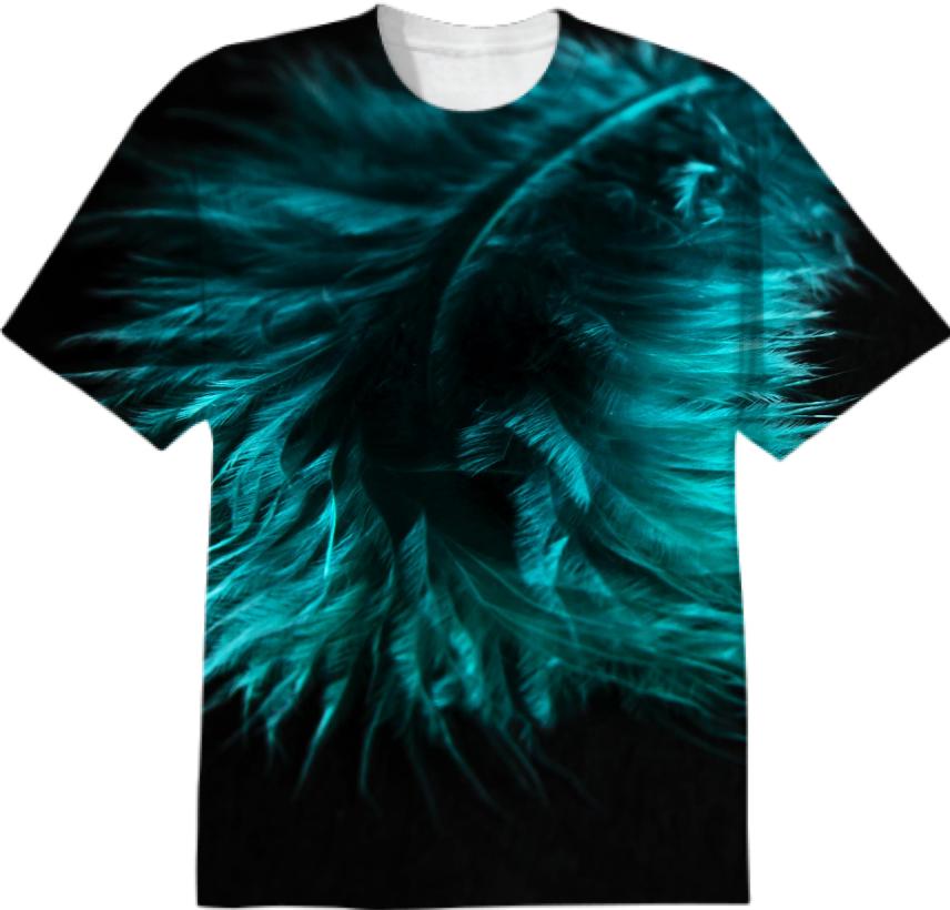 Feather in turquoise