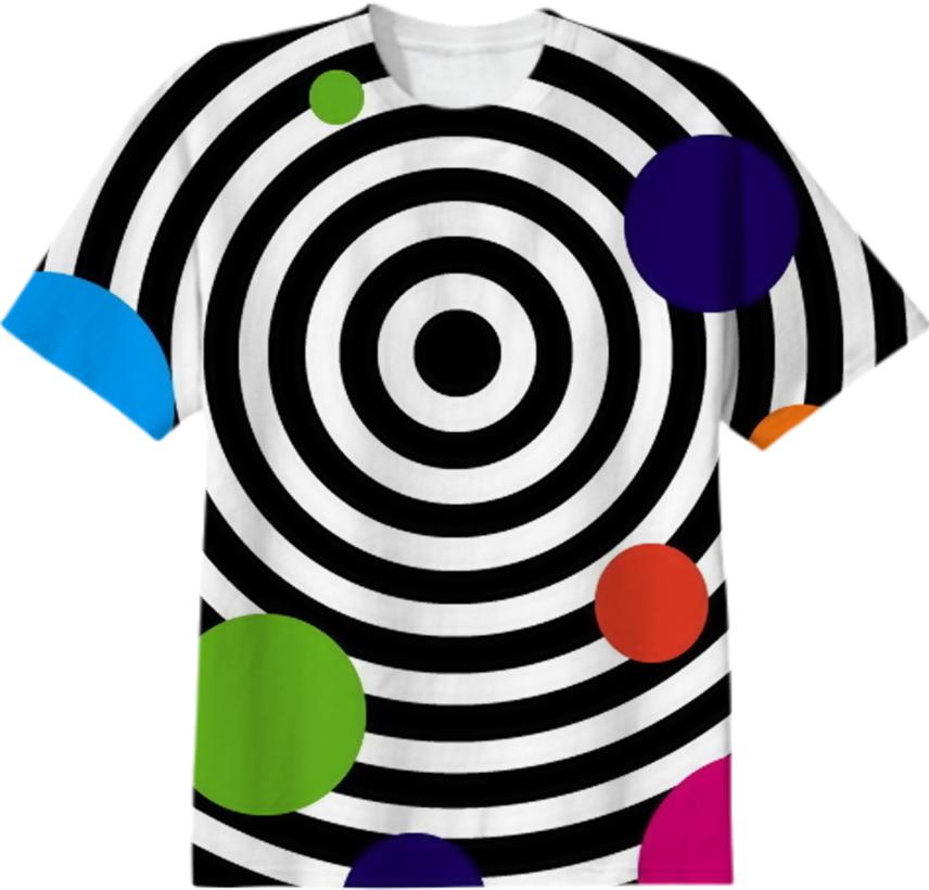 Fun Cute Colorful Dots on Black and White Circles