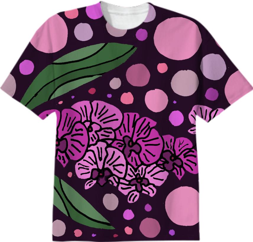 Fun Purple Orchid Floral Abstract Shirt